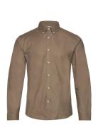 Yarn Dyed Oxford Superflex Shirt Tops Shirts Casual Brown Lindbergh