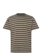 Cotton Jersey Stripe Frode Tee Tops T-Kortærmet Skjorte Green Mads Nør...