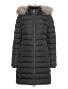 Tjw Essential Hooded Down Coat Foret Jakke Black Tommy Jeans