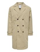 Onsjack Trenchcoat Otw Vd Trenchcoat Frakke Beige ONLY & SONS