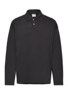 Slhboxy-Grant Ls Sweat Polo Ex Tops Polos Long-sleeved Black Selected ...