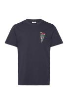 Bouquet T-Shirt Tops T-Kortærmet Skjorte Navy Les Deux