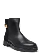 Th Logo Leather Mix Chelsea Shoes Chelsea Boots Black Tommy Hilfiger