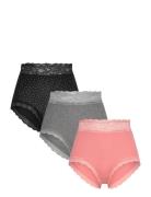 Brief High Emelie Lace 3 P Lingerie Panties High Waisted Panties Pink ...