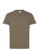 Basic Cotton Stretch T-Shirt Tops T-Kortærmet Skjorte Khaki Green Mang...