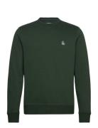 L/S Sticker Pete Fle Tops Knitwear Round Necks Green Original Penguin