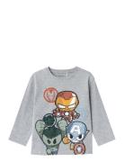 Nmmanan Marvel Ls Nreg Top Mar Tops T-shirts Long-sleeved T-Skjorte Gr...