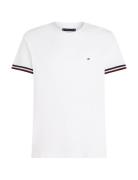 Global Stripe Cuff Pique Tee Tops T-Kortærmet Skjorte White Tommy Hilf...