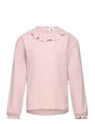 T-Shirt Ls Collar Tops T-shirts Long-sleeved T-Skjorte Pink En Fant