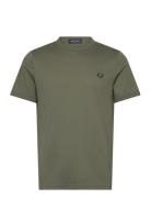 Ringer T-Shirt Tops T-Kortærmet Skjorte Green Fred Perry