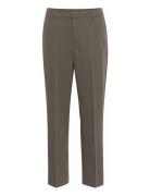 Kasakura Zipper Pants Bottoms Trousers Straight Leg Brown Kaffe