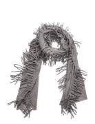 Scarf Fringes Accessories Scarves Winter Scarves Grey Davida Cashmere