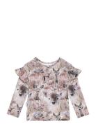 Print Frilla Shirt Tops T-shirts Long-sleeved T-Skjorte Multi/patterne...