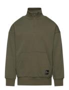 Sweater Halfzip Solid Tops Sweatshirts & Hoodies Sweatshirts Khaki Gre...