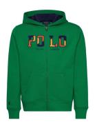 Corduroy-Logo Fleece Full-Zip Hoodie Tops Sweatshirts & Hoodies Hoodie...