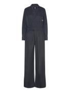 Tailored Wrap Jumpsuit L\S Wmn Bottoms Jumpsuits Navy G-Star RAW