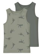 Nmmtank Top 2P Agave Green Dino Noos Tops T-shirts Sleeveless Green Na...