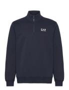 Sweatshirt Tops Knitwear Half Zip Jumpers Navy EA7