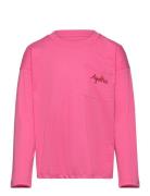 Agatha Emb Ls Tee Tops T-shirts Long-sleeved T-Skjorte Pink Mini Rodin...