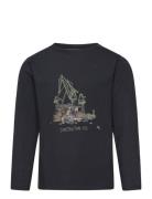 T-Shirt Ls Tops T-shirts Long-sleeved T-Skjorte Blue Minymo