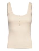 Top With Straps And Buttons Tops T-shirts & Tops Sleeveless Cream Mang...