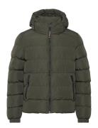 Hooded Sports Puffer Jacket Foret Jakke Khaki Green Superdry