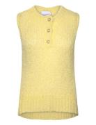 Kala Pearl Slipover Wool Vests Knitted Vests Yellow Noella