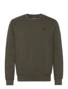 Adler Sweat O-Neck Tops Sweatshirts & Hoodies Sweatshirts Khaki Green ...