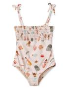 Larisa Printed Swimsuit Badedragt Badetøj Pink Liewood