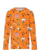 Circus Pippi Shirt Tops T-shirts Long-sleeved T-Skjorte Orange Martine...