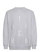 Nb Abc Crew Grey Melange Designers Sweatshirts & Hoodies Sweatshirts G...