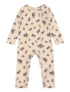 Jumpsuit L/S Printed Langærmet Body Beige Petit Piao