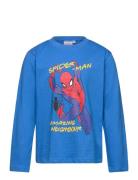 Tshirt Tops T-shirts Long-sleeved T-Skjorte Blue Spider-man