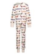 Two Piece Pyjamas Santa Dogs 65 86/92 Pyjamassæt Multi/patterned Gegga...