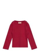 T-Shirt L/S Modal Tops T-shirts Long-sleeved T-Skjorte Red Petit Piao