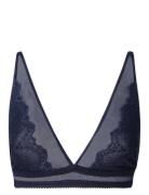 Lace Plunge Bralette Lingerie Bras & Tops Soft Bras Bralette Navy Unde...