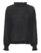 Srlucinda Blouse Tops Blouses Long-sleeved Black Soft Rebels