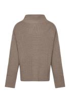 High Neck Sweater Tops Knitwear Pullovers Brown FUB