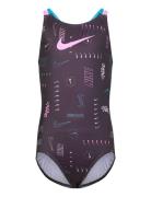 Nike G Spiderback P Print Badedragt Badetøj Black NIKE SWIM