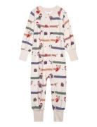 Bamboo Two Way Zip Pyjamas Pyjamas Sie Jumpsuit Cream Geggamoja