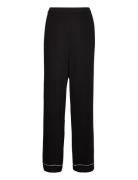 Pyjama Trousers Viscose Piping Pyjamasbukser Hyggebukser Black Lindex