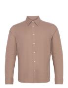 Light Flannel Slim Shirt Tops Shirts Business Brown J. Lindeberg