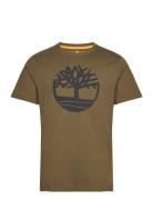 Kennebec River Tree Logo Short Sleeve Tee Dark Olive Tops T-Kortærmet ...