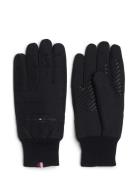 Th Established Mix Nylon Gloves Handsker Black Tommy Hilfiger