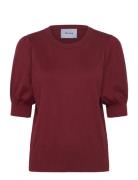 Liva Strik T-Shirt Tops Knitwear Jumpers Burgundy Minus