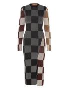 Midi Fitted Dress, 2279 Light Rib Knælang Kjole Multi/patterned STINE ...