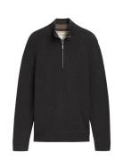 Structured Knit Troyer Tops Knitwear Half Zip Jumpers Grey Tom Tailor