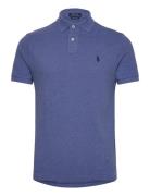 Basic Mesh-Ssl-Knt Designers Knitwear Short Sleeve Knitted Polos Blue ...