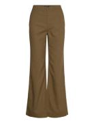 Canvas Wide-Leg Pant Bottoms Trousers Chinos Khaki Green Lauren Ralph ...