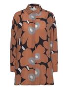 Sivuta Unikko Tops Shirts Long-sleeved Brown Marimekko